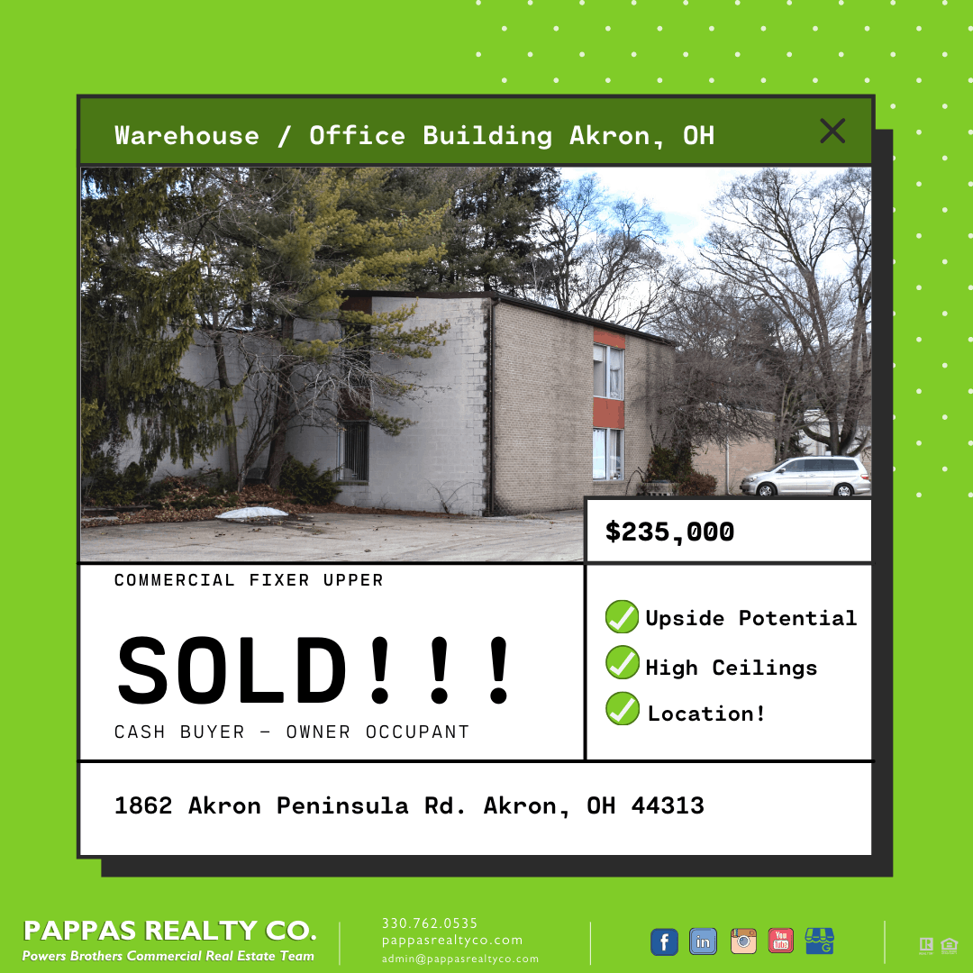 Pappas Realty Co. Sold 1862 Akron Peninsula Rd. Industrial / Warehouse / Office Building - Powers Brothers