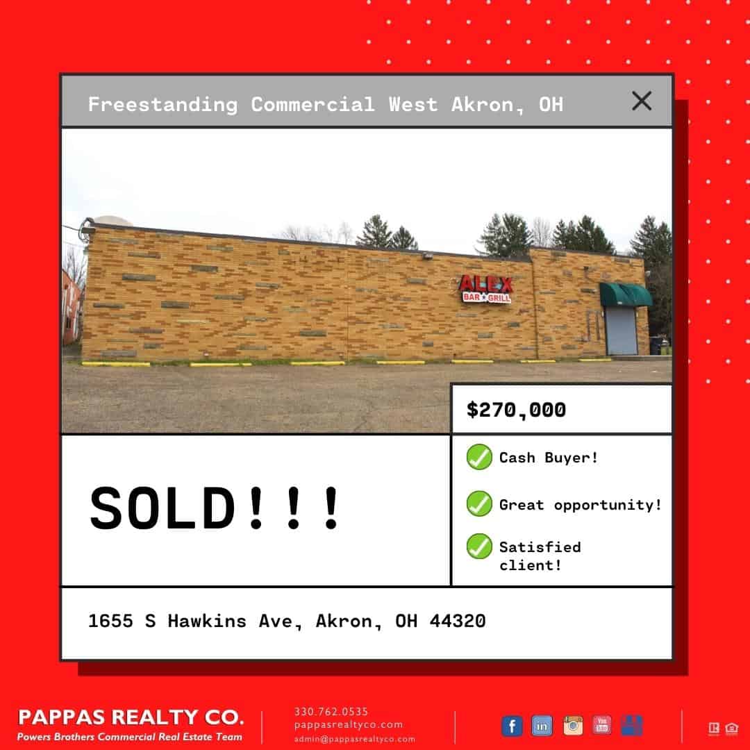 Freestanding Commercial Building West Akron Sold By the Powers Brothers at Pappas Realty Co.