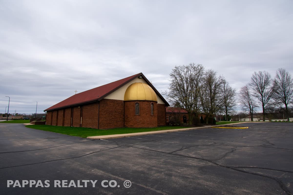 Rear Exterior view of the prime location property situated on S Cleveland Massillon Rd, showcasing its convenient access from the newly constructed roundabout off of Rt.77.